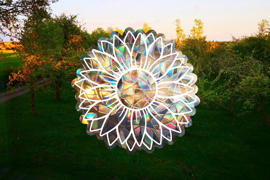 sunflower suncatcher sticker, cute window decal, sunflower rainbow maker, suncatcher for window, rainbow suncatcher cling